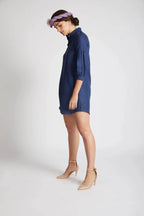 Navy Horizon Sleeve Dress