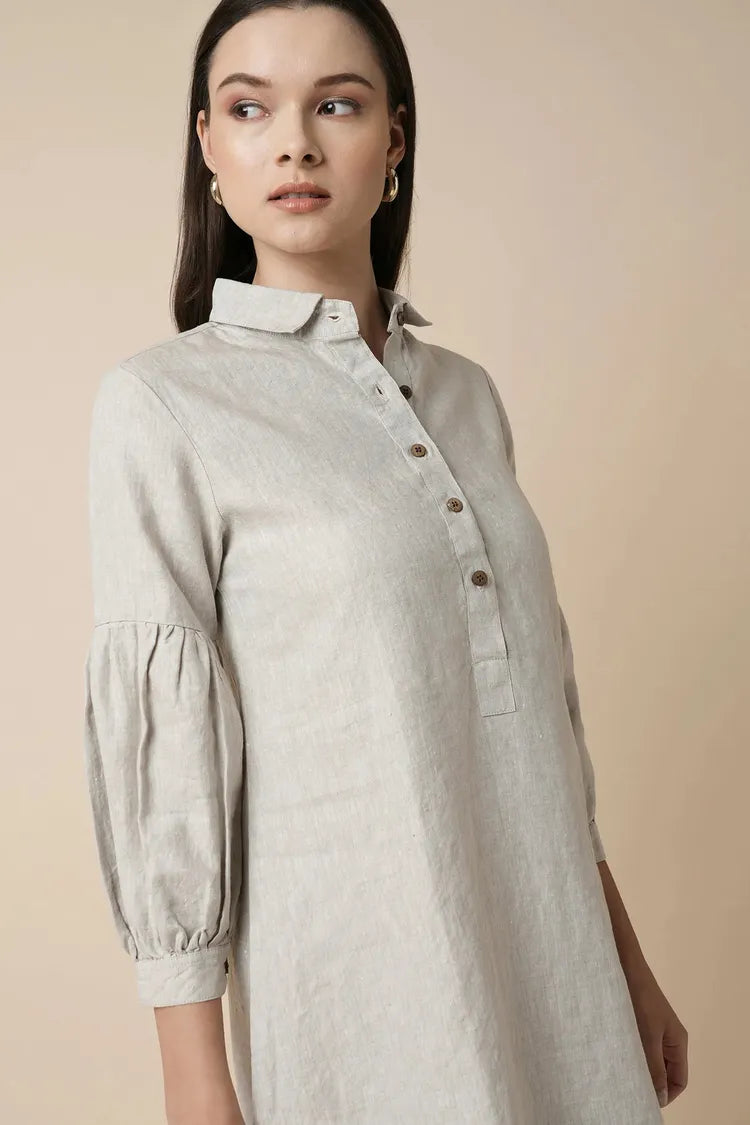 Khaki Horizon Sleeve Dress