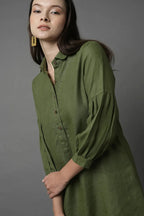 Olive Horizon Sleeve Dress