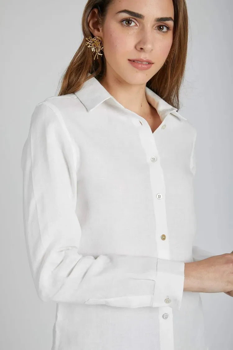 White Slimfit Mist Full Sleeve Shirt