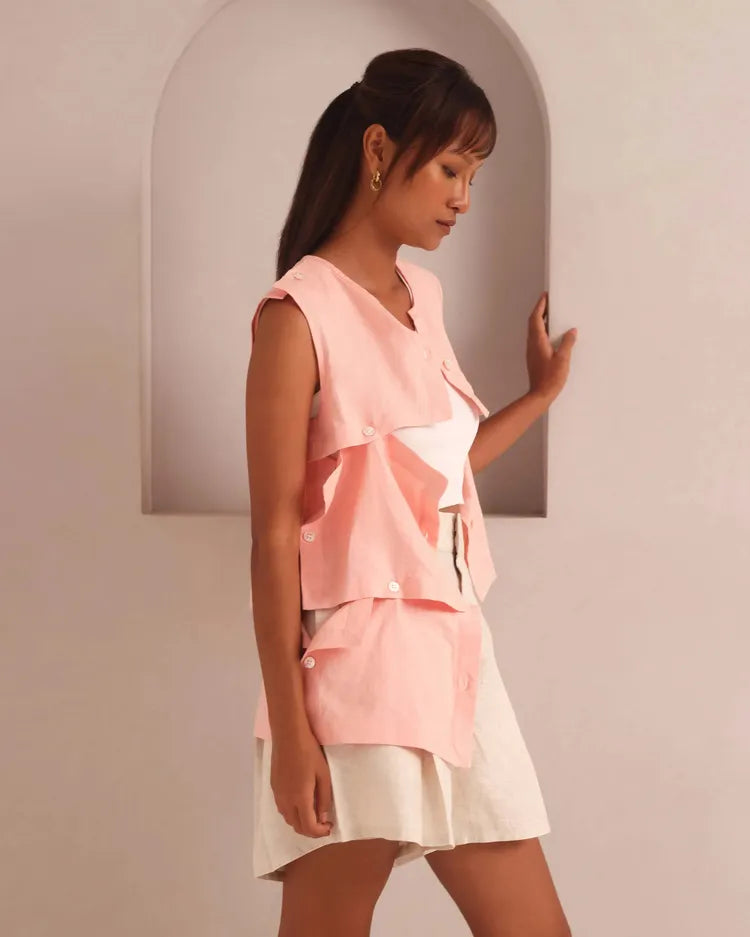Peach Outerwear Mondrian Patch Jacket