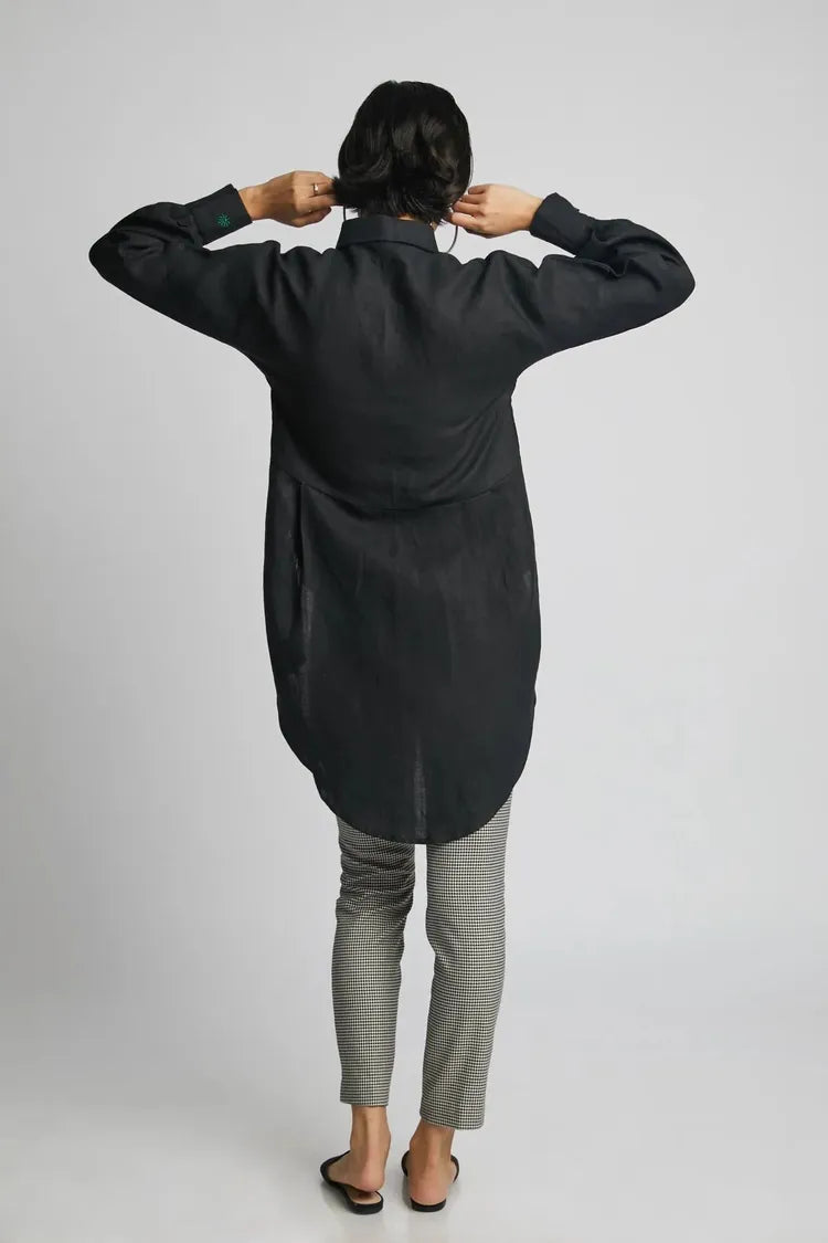 Black Oversized Morningstar Balloon Sleeve Shirt