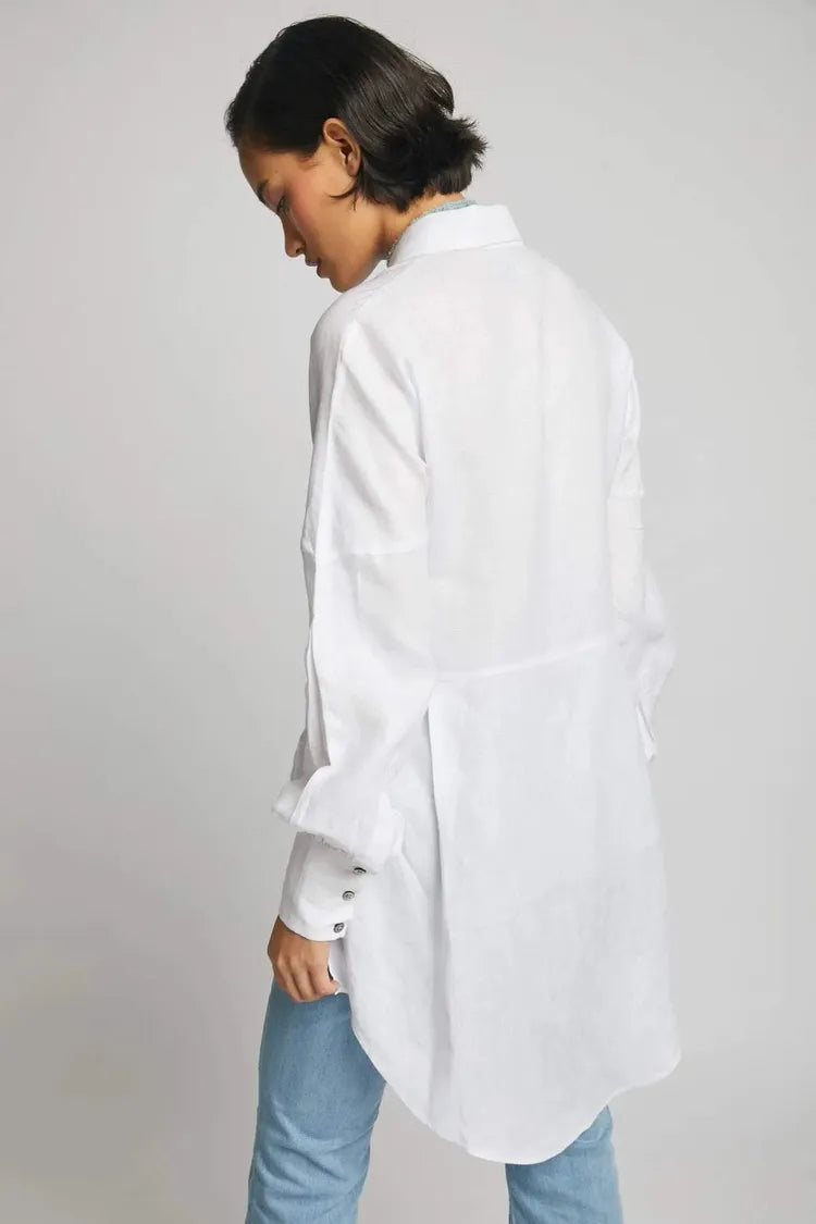 White Oversized Morningstar Balloon Sleeve Shirt