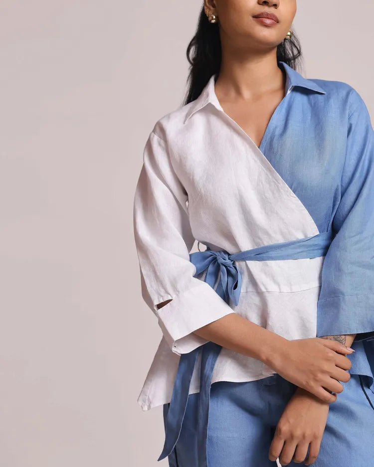 Blue Pearl Wrap Shirt