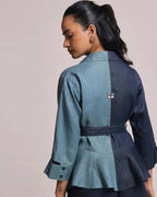Navy Pearl Wrap Shirt