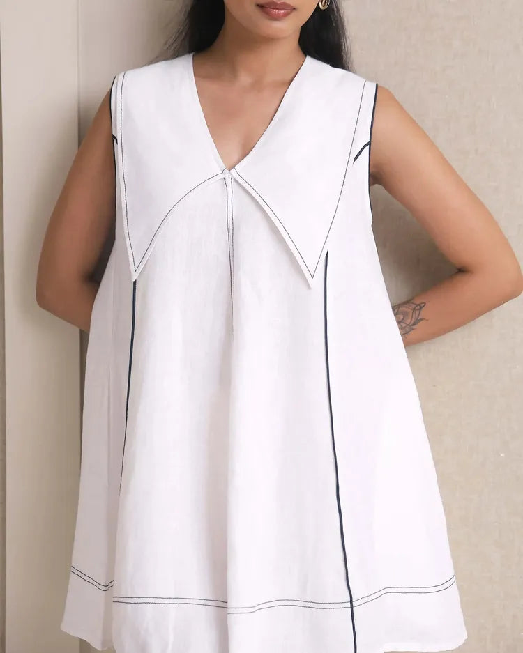 White Classic Poppy Sailor Dress