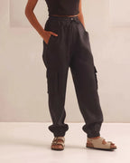 Black Comfort Fit Savannah Cargo Pants