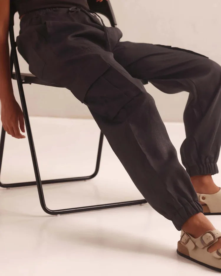 Black Comfort Fit Savannah Cargo Pants