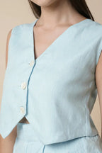 Light Blue Serene Waistcoat Top