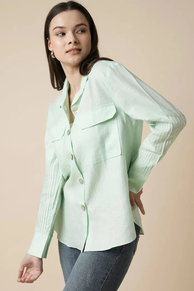 Mint Classic Sublime Pintuck Shirt