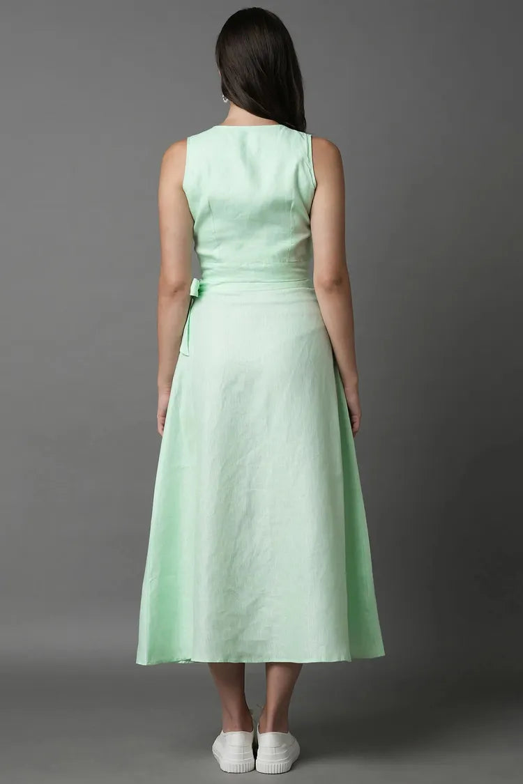 Mint Wrap Tie Skirt