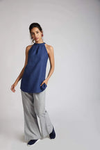 Navy Slimfit Tide Halter Top