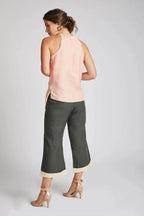 Peach Slimfit Tide Halter Top