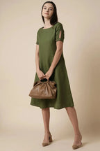Olive Midi Length Twilight Dress