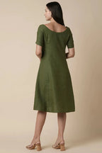 Olive Midi Length Twilight Dress