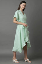 Mint Whirl Wrap Dress