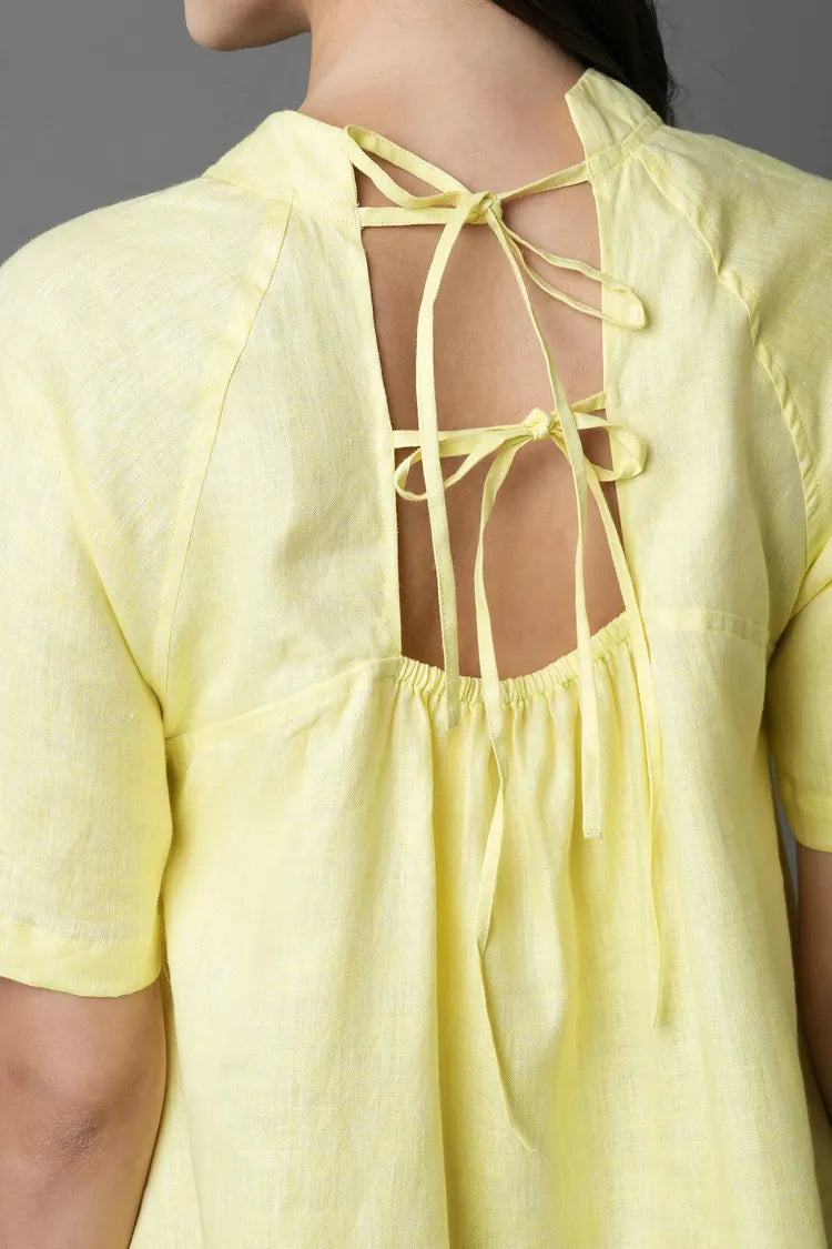 Yellow Relaxed Fit Wisteria Flared Dress