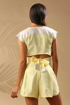 Yellow Slim Fit Cropped Cider Top