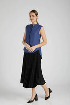 Navy Sleeveless Zephyr Shirt