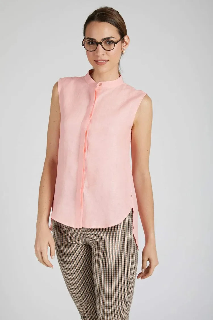 Peach Sleeveless Zephyr Shirt