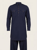 Mandarin Collar Straight Kurta & Trousers
