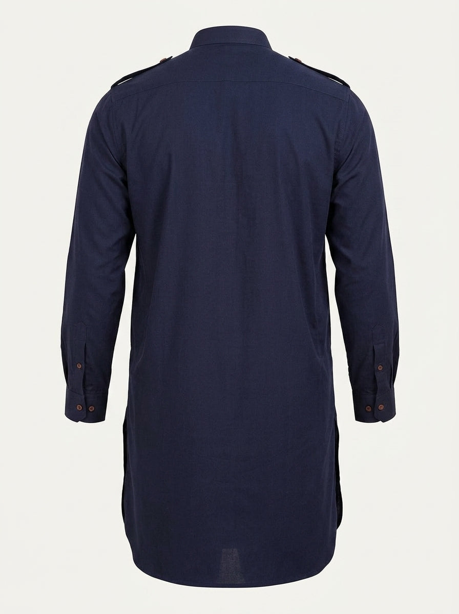 Mandarin Collar Straight Kurta & Trousers