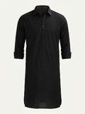 Men Satin Blend Pathani Kurta
