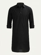 Men Satin Blend Pathani Kurta