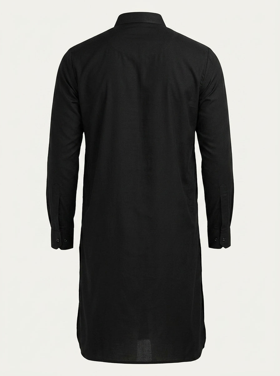 Men Satin Blend Pathani Kurta