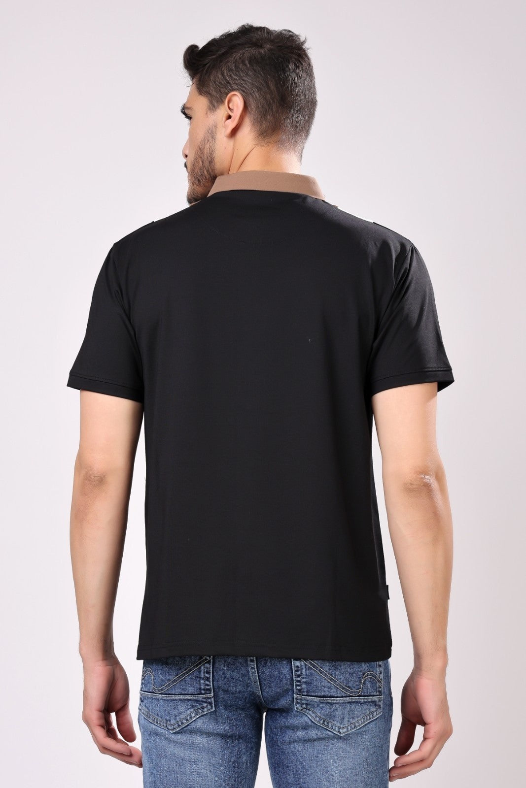 Stylox Full Sleeve Solid Casual Polo T-Shirt For Men's