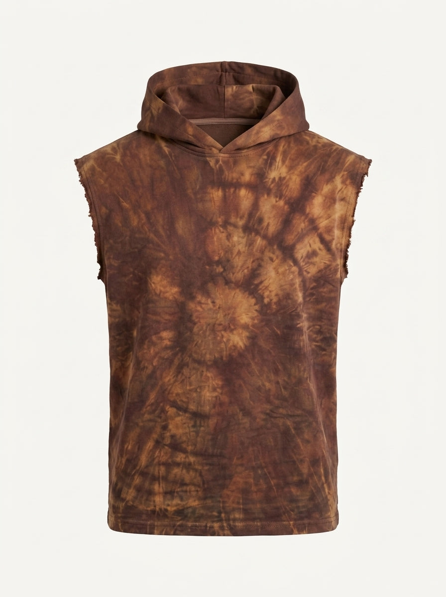 Men Printed Hooded Half Sweatshirt