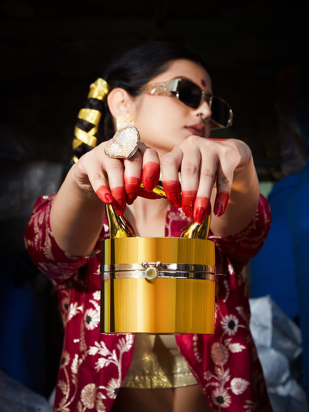 Haute Sauce The Caldera Gloss Bucket Bag - California Gold