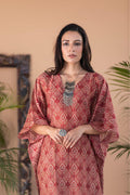 ShopKapaas Kaner - Red Ajrakh Block Print Long Kaftan
