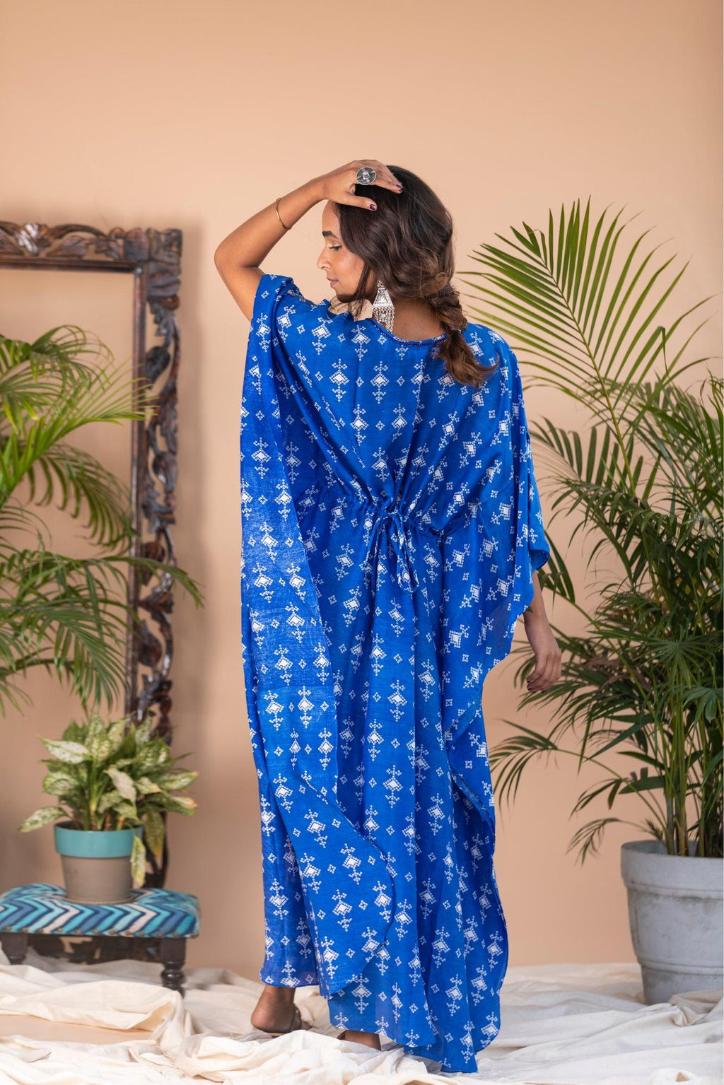 ShopKapaas Gazal - Blue Long Kaftan