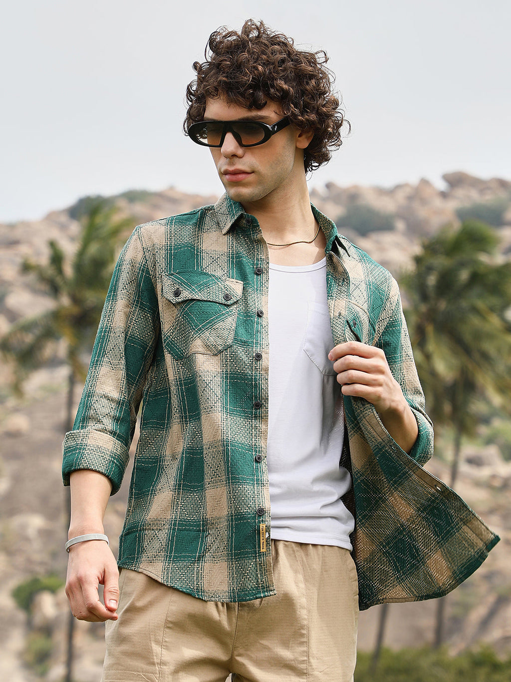 Campus Sutra Buffalo Check Utility Shirt