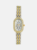 The Slim Vivienne Two-Dial Oblong Watch - Metallic Silver & California Gold