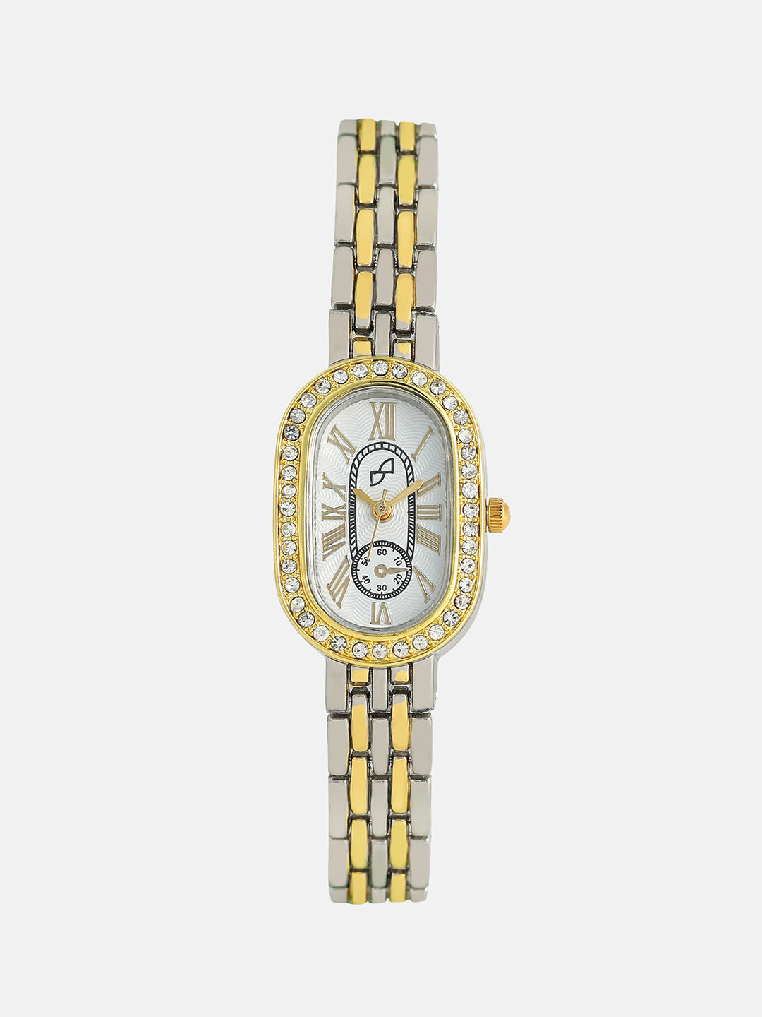 The Slim Vivienne Two-Dial Oblong Watch - Metallic Silver & California Gold