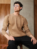 Campus Sutra Hive-Knit Pullover Sweater