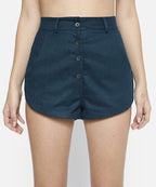 SAMMYUKK High Waist Front Buttoned Shorts - Rain Forest