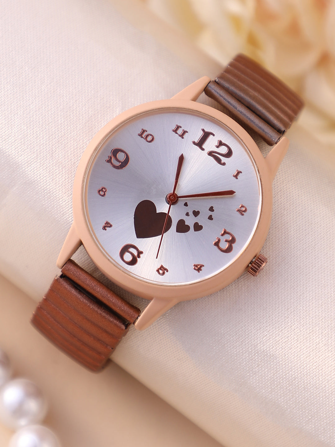 Haute Sauce The Ribbed Heart Round Watch