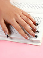 Haute Sauce The Ombre-Glitz Press-On Nails - Raven Black:Crystal Silver