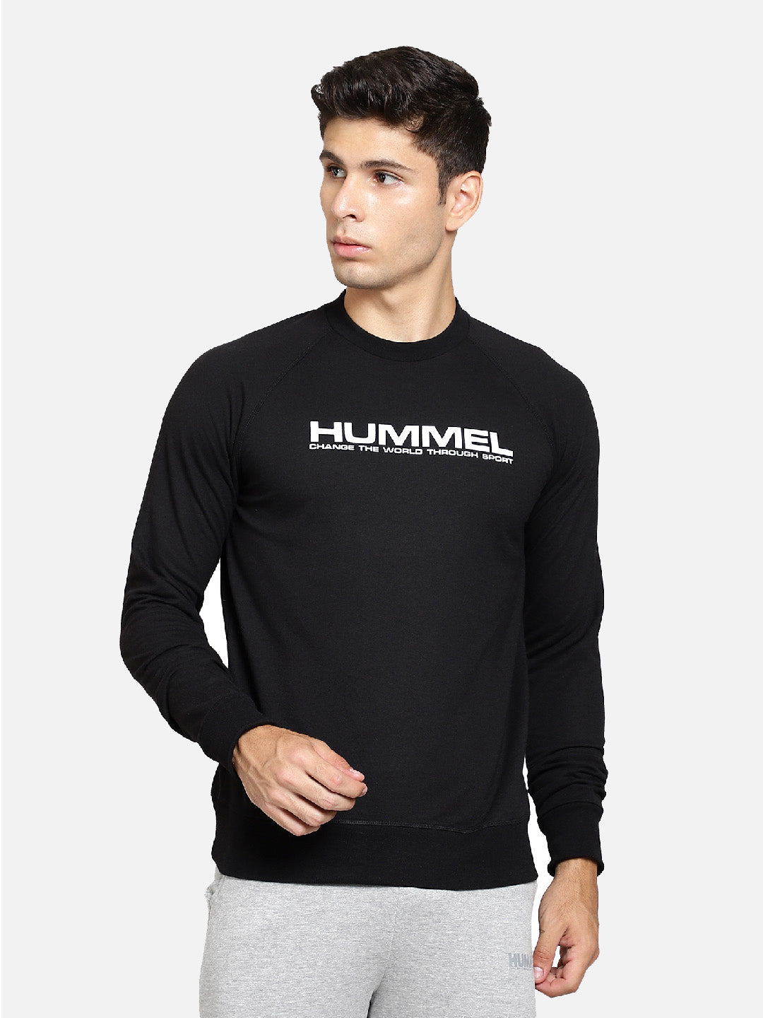 Hummel Black Regular Sweatshirts for Men Daily Wear