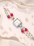 Haute Sauce The Begum Square Watch - Ruby Red
