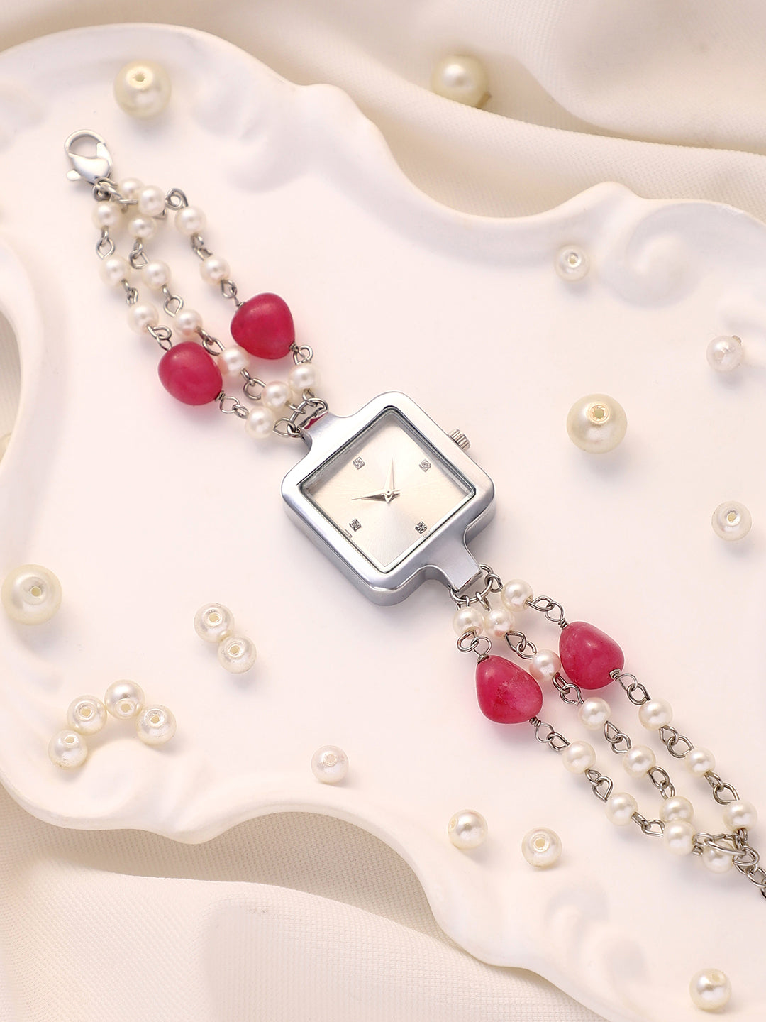 Haute Sauce The Begum Square Watch - Ruby Red
