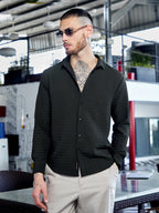 Campus Sutra Embossed Graph Check Shirt