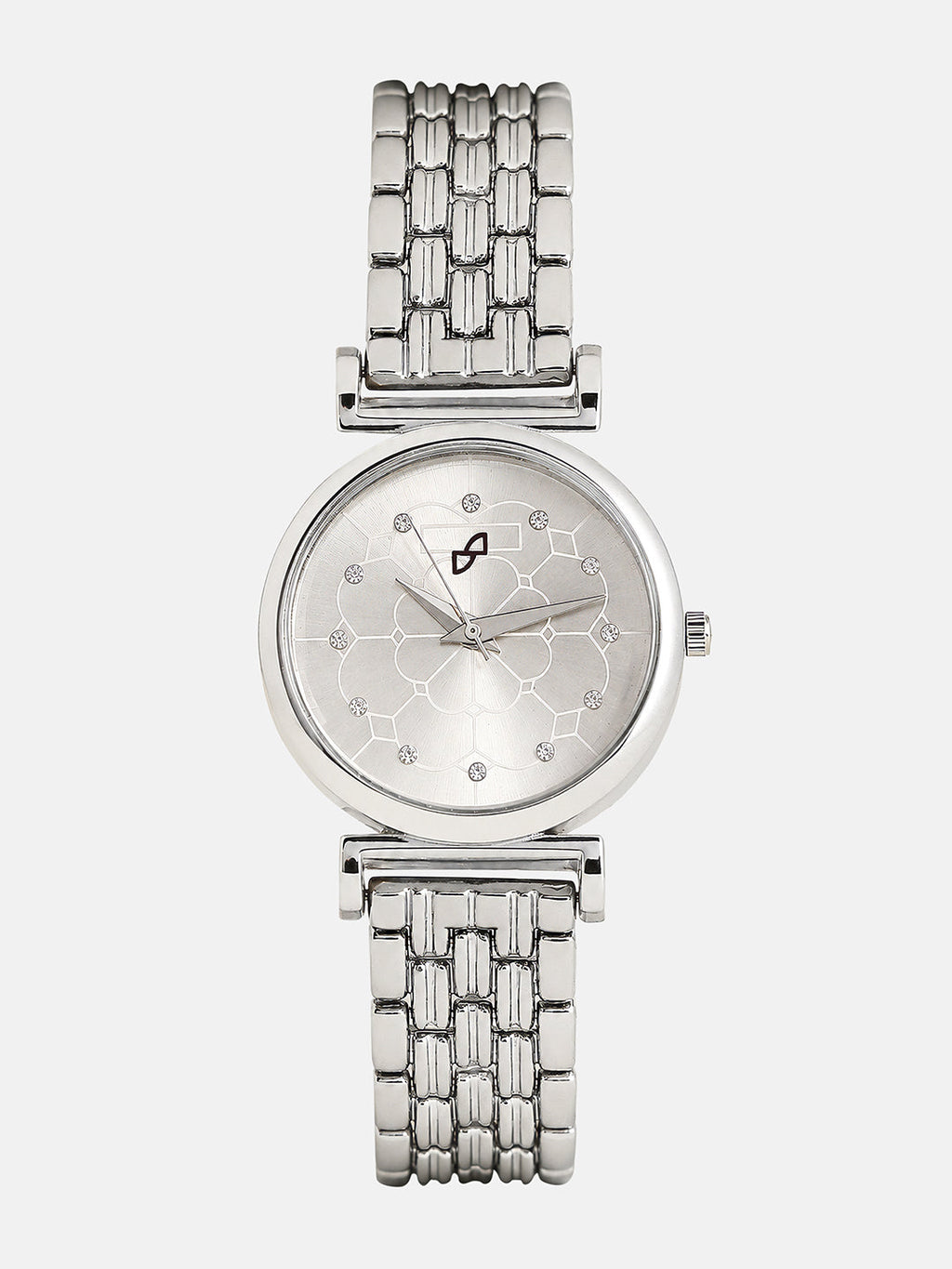 The Daily H-Link Round Watch - Metallic Silver