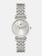 The Daily H-Link Round Watch - Metallic Silver