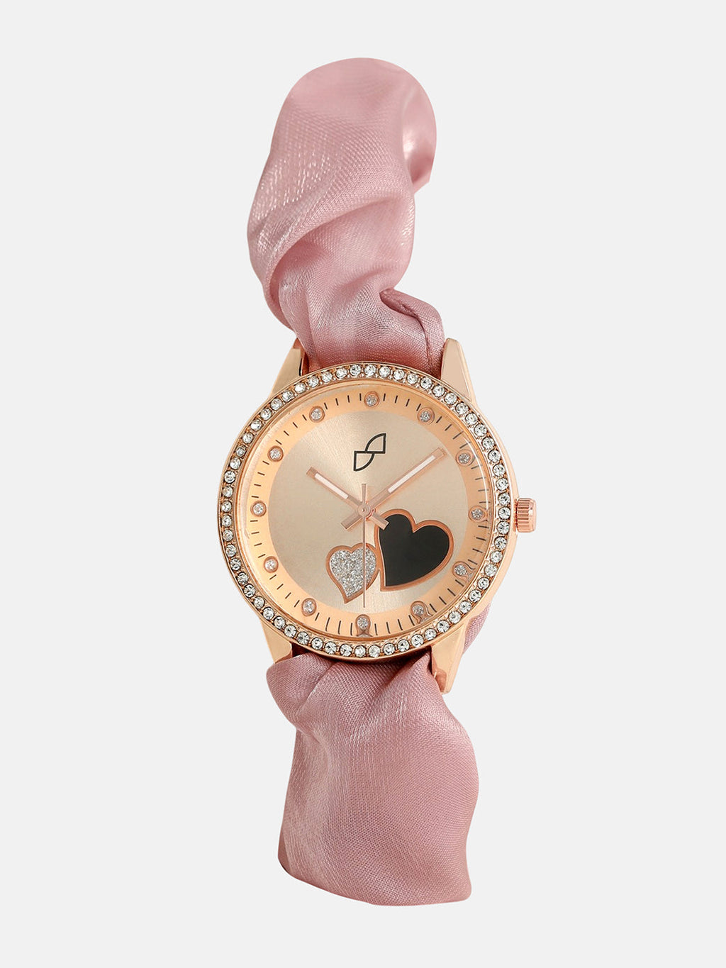 The Scrunchie Heart Round Watch - Blush Pink