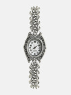 The Wishbone Oval Watch - Antique Silver