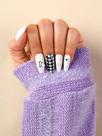 Haute Sauce The Houndstooth Cuore Press-On Nails - Chalk White:Onyx Black